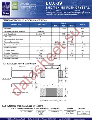 ECS-.327-12.5-39-TR datasheet  